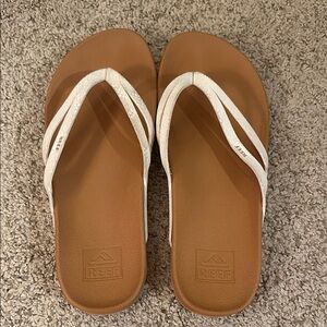 Reef Women's White and Brown Sandals